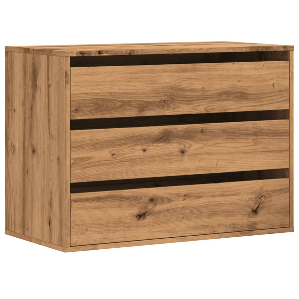 Produktbild för Byrå ek 80x41x58 cm konstruerat trä