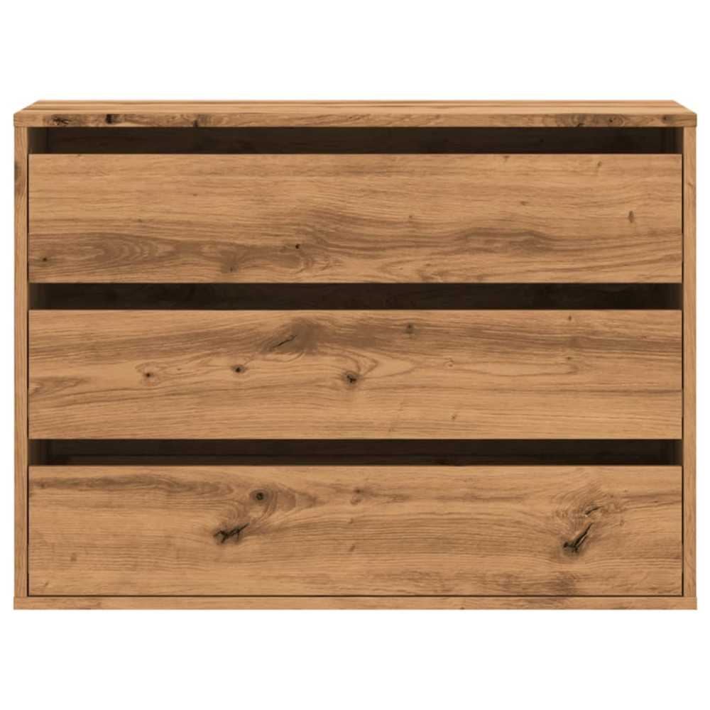 Produktbild för Byrå ek 80x41x58 cm konstruerat trä
