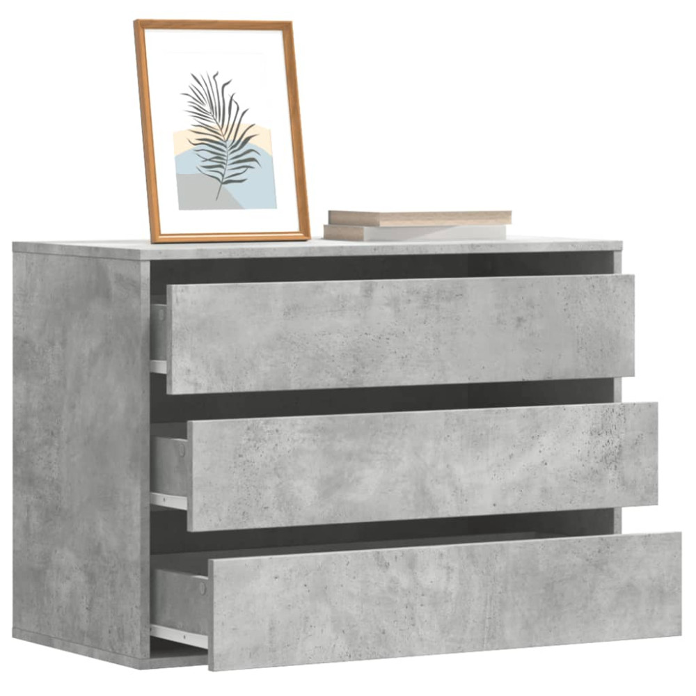 Produktbild för Byrå betonggrå 80x41x58 cm konstruerat trä