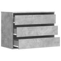 Produktbild för Byrå betonggrå 80x41x58 cm konstruerat trä