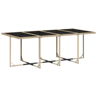 Produktbild för Matgrupp för trädgården med dynor 9 delar beige konstrotting