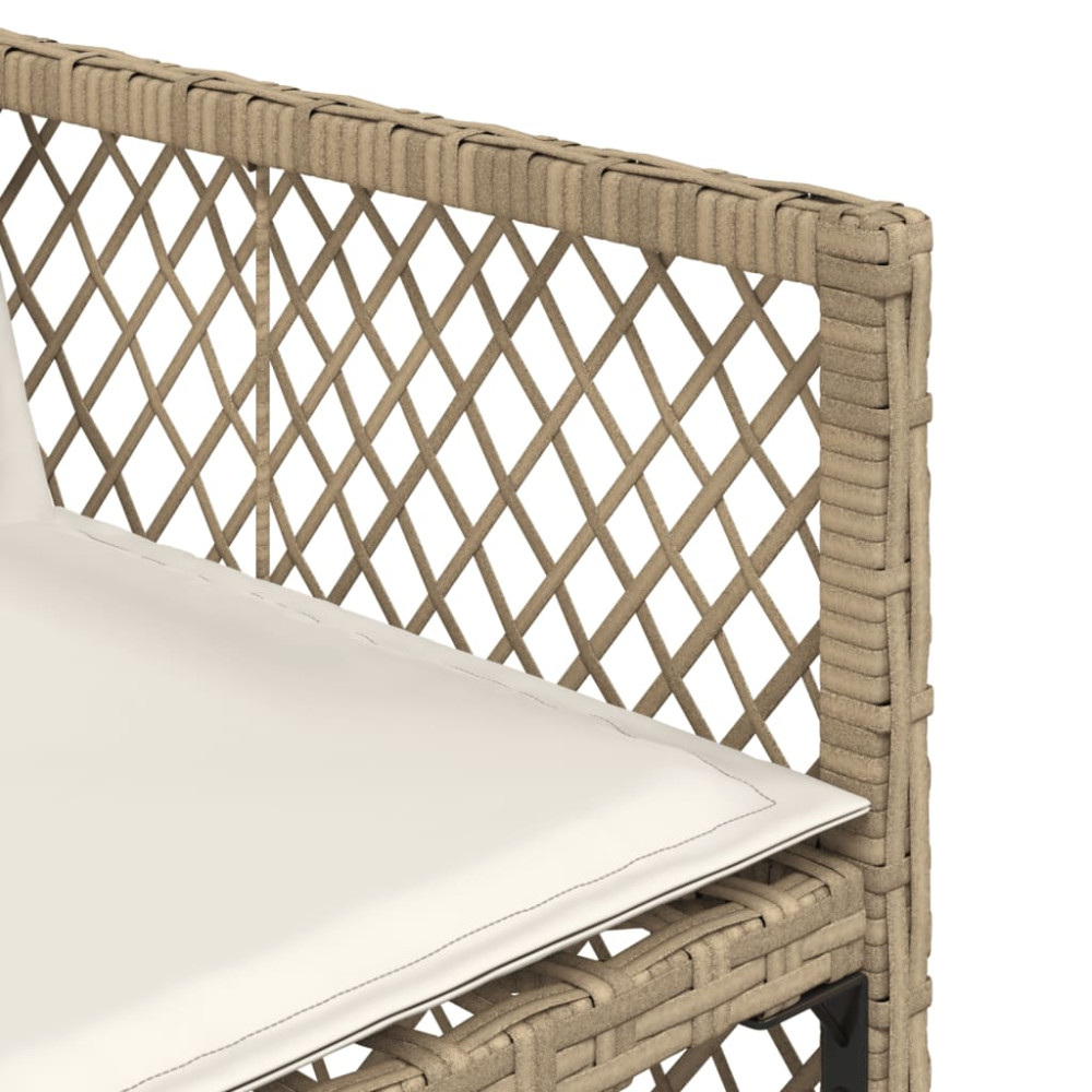 Produktbild för Matgrupp för trädgården med dynor 9 delar beige konstrotting