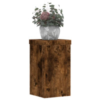 Produktbild för Växtställ 2 st rökfärgad ek 10x10x18 cm konstruerat trä