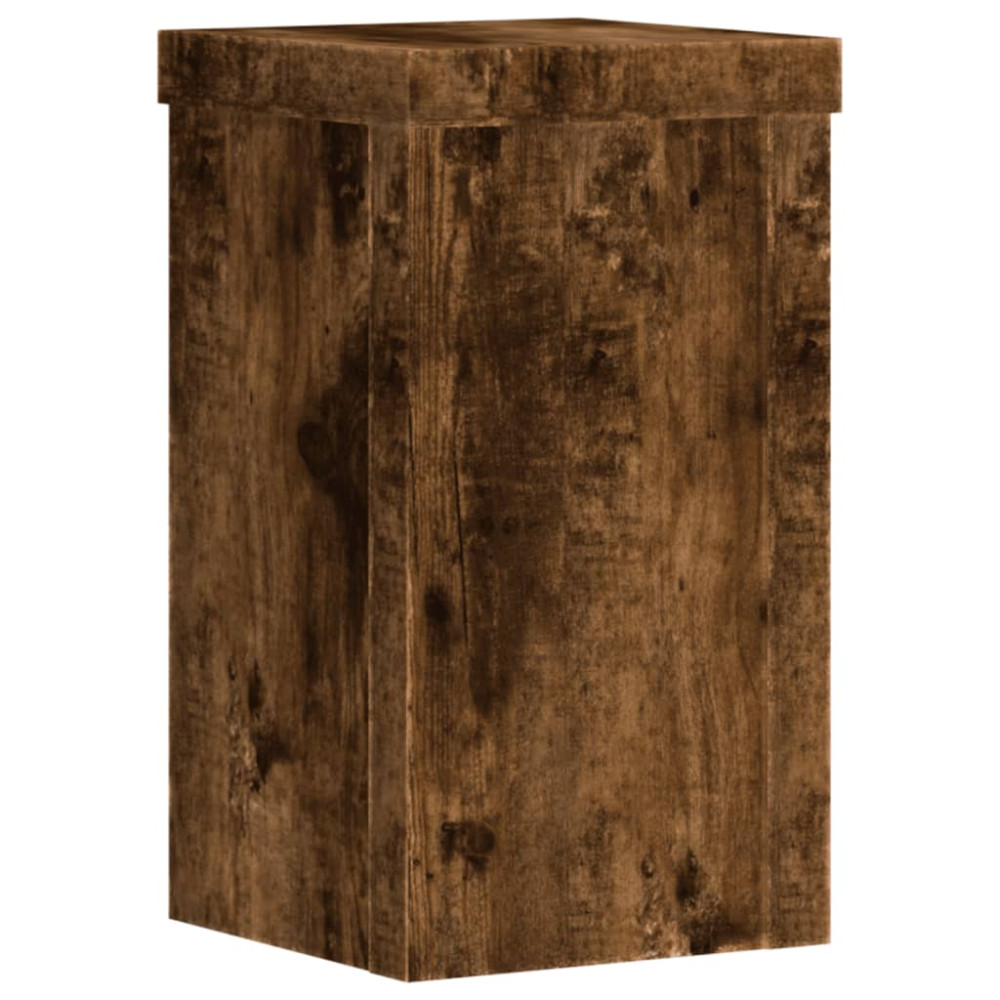 Produktbild för Växtställ 2 st rökfärgad ek 10x10x18 cm konstruerat trä