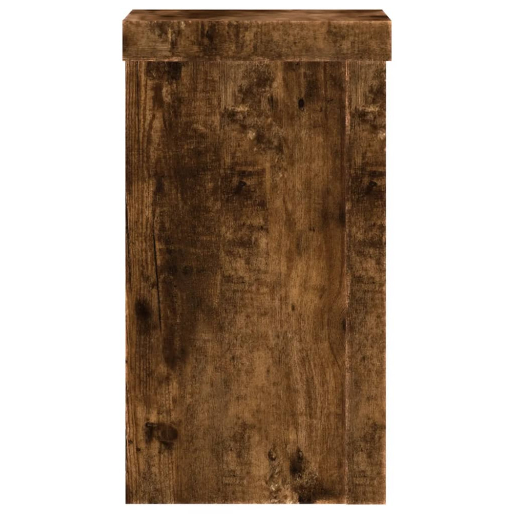 Produktbild för Växtställ 2 st rökfärgad ek 10x10x18 cm konstruerat trä