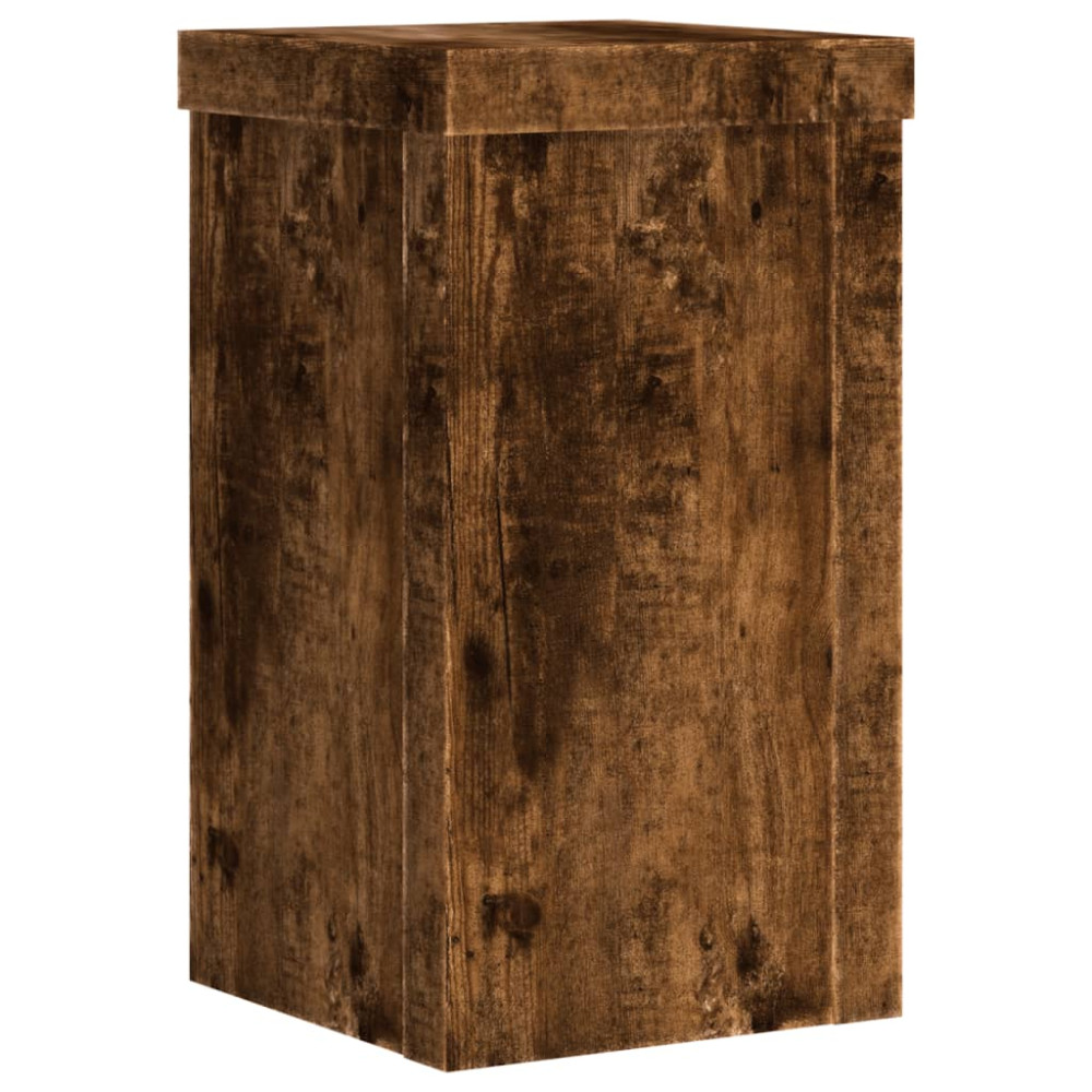 Produktbild för Växtställ 2 st rökfärgad ek 10x10x18 cm konstruerat trä