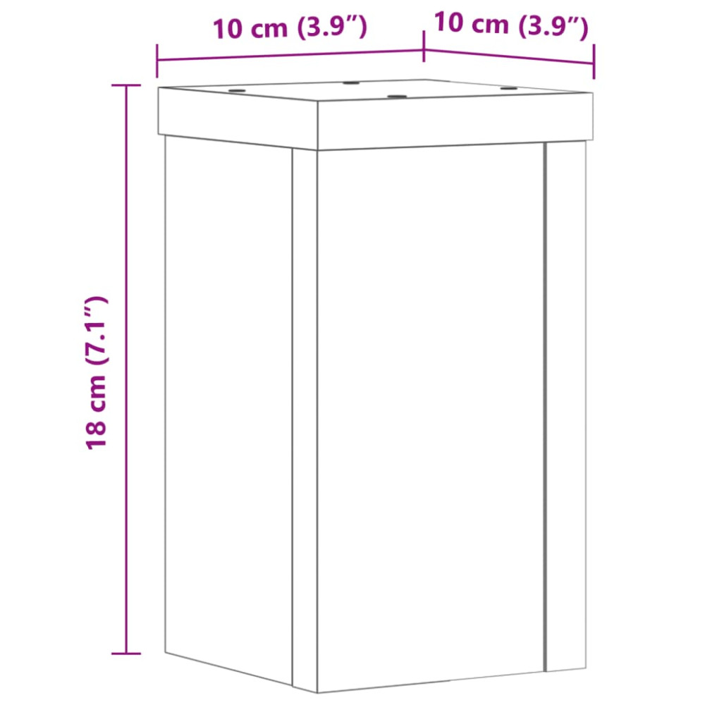 Produktbild för Växtställ 2 st rökfärgad ek 10x10x18 cm konstruerat trä