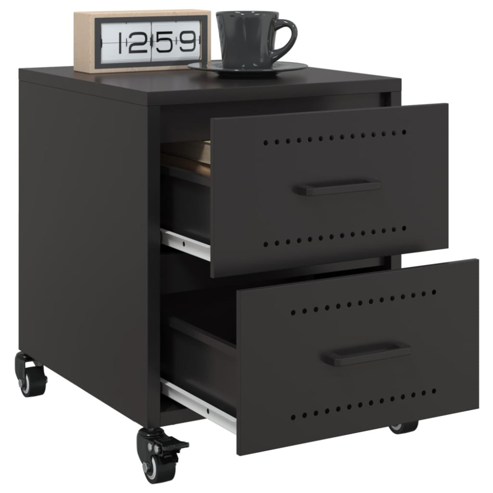 Produktbild för Sängbord 2 st svart 36x39x43,5 cm stål