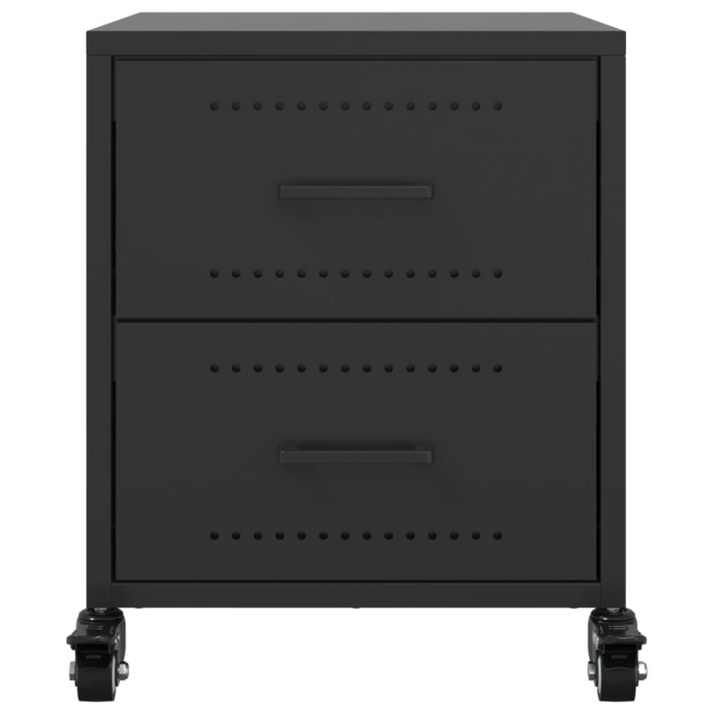 Produktbild för Sängbord 2 st svart 36x39x43,5 cm stål
