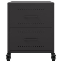 Produktbild för Sängbord 2 st svart 36x39x43,5 cm stål