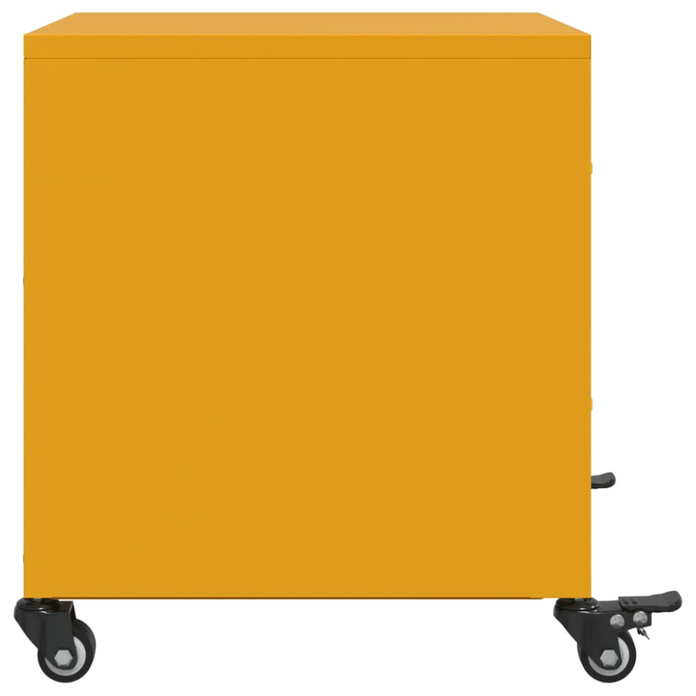 Produktbild för Sängbord 2 st senapsgul 36x39x43,5 cm stål
