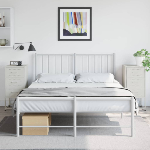 vidaXL Sängbord 2 st vit 36x39x78 cm stål