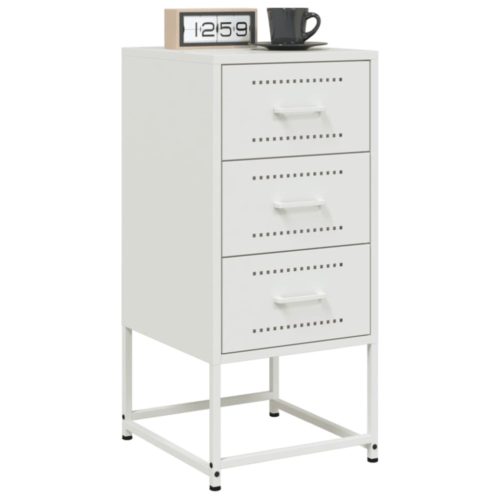 Produktbild för Sängbord 2 st vit 36x39x78 cm stål