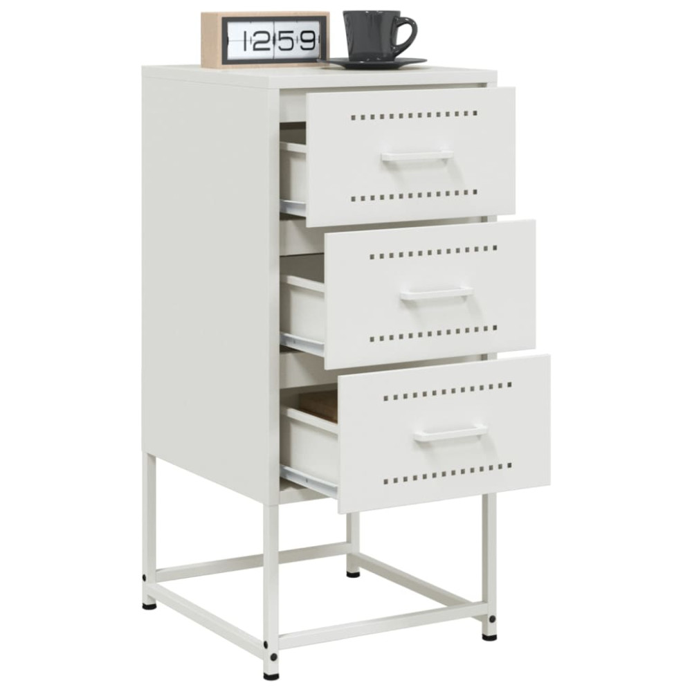 Produktbild för Sängbord 2 st vit 36x39x78 cm stål