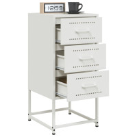 Produktbild för Sängbord 2 st vit 36x39x78 cm stål