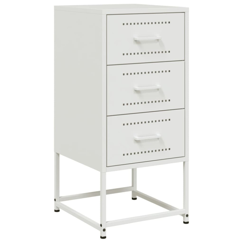 Produktbild för Sängbord 2 st vit 36x39x78 cm stål