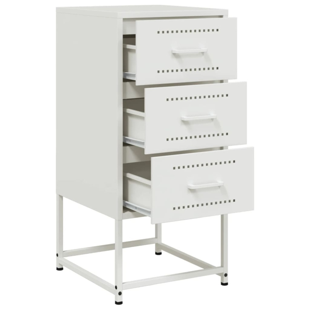 Produktbild för Sängbord 2 st vit 36x39x78 cm stål