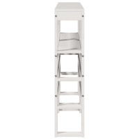 Produktbild för Huvudgavel med hyllor vit 120 cm massiv furu