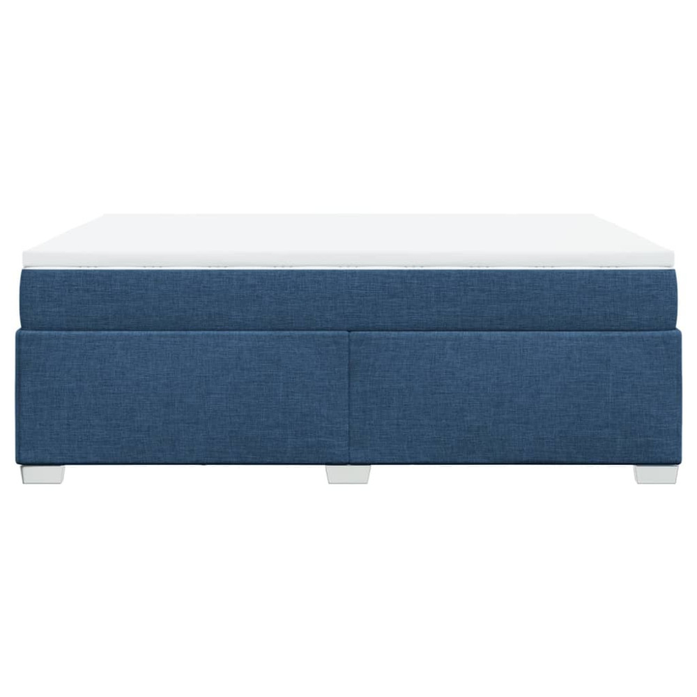 Produktbild för Ramsäng med madrass blå 140x190 cm tyg