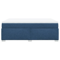 Produktbild för Ramsäng med madrass blå 140x190 cm tyg