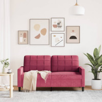 Produktbild för 2-sitssoffa vinröd 140 cm sammet