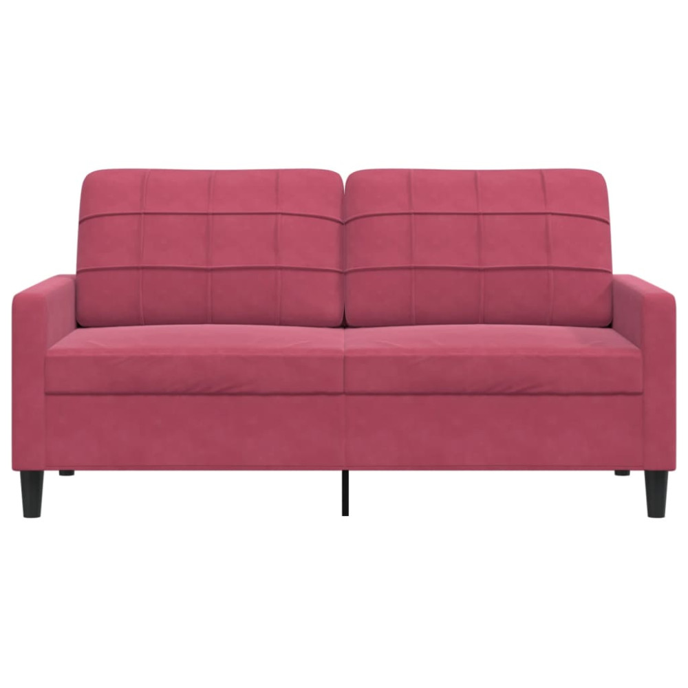 Produktbild för 2-sitssoffa vinröd 140 cm sammet