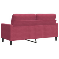 Produktbild för 2-sitssoffa vinröd 140 cm sammet