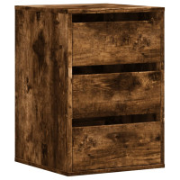 Produktbild för Byrå rökfärgad ek 40x41x58 cm konstruerat trä