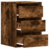 Produktbild för Byrå rökfärgad ek 40x41x58 cm konstruerat trä