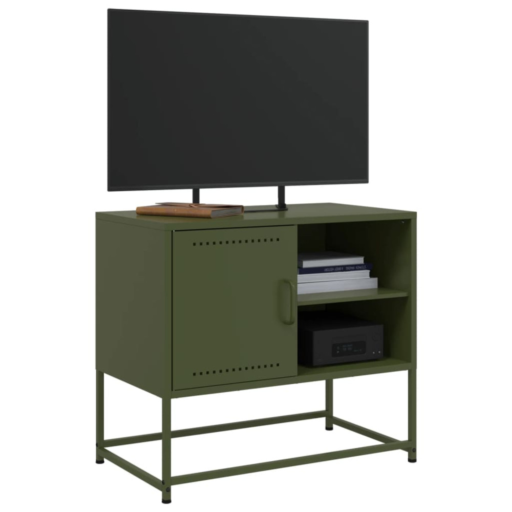 Produktbild för TV-skåp senapsgul 100,5x39x60,5 cm stål