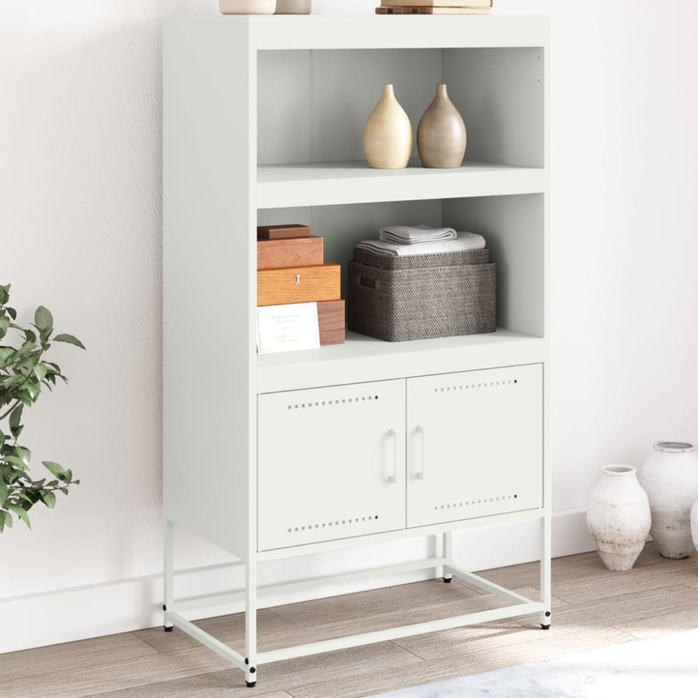 Produktbild för Högskåp vit 68,5x38,5x123,5 cm stål
