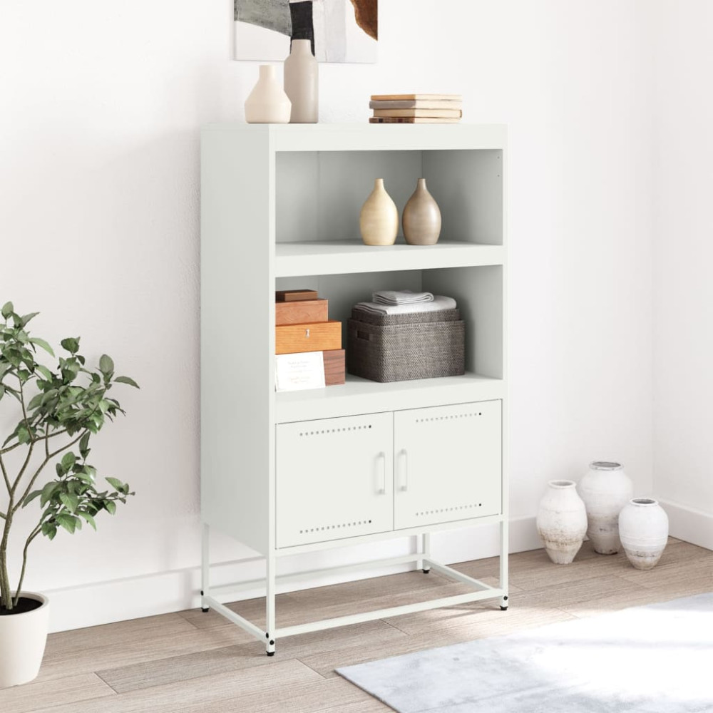 Produktbild för Högskåp vit 68,5x38,5x123,5 cm stål