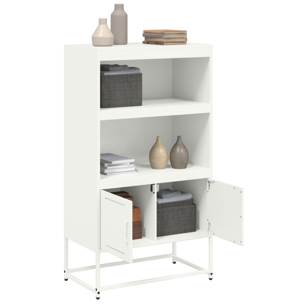 Produktbild för Högskåp vit 68,5x38,5x123,5 cm stål