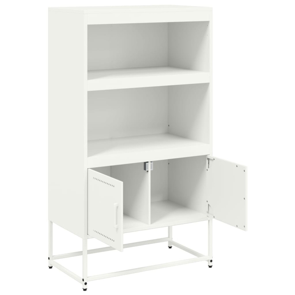 Produktbild för Högskåp vit 68,5x38,5x123,5 cm stål