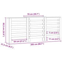 Produktbild för Elementskydd vit 205x21,5x83,5 cm konstruerat trä