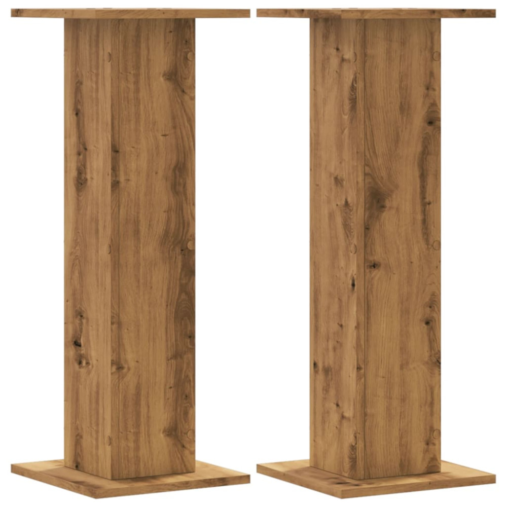 Produktbild för Högtalarställ 2 st ek 30x30x80 cm konstruerat trä