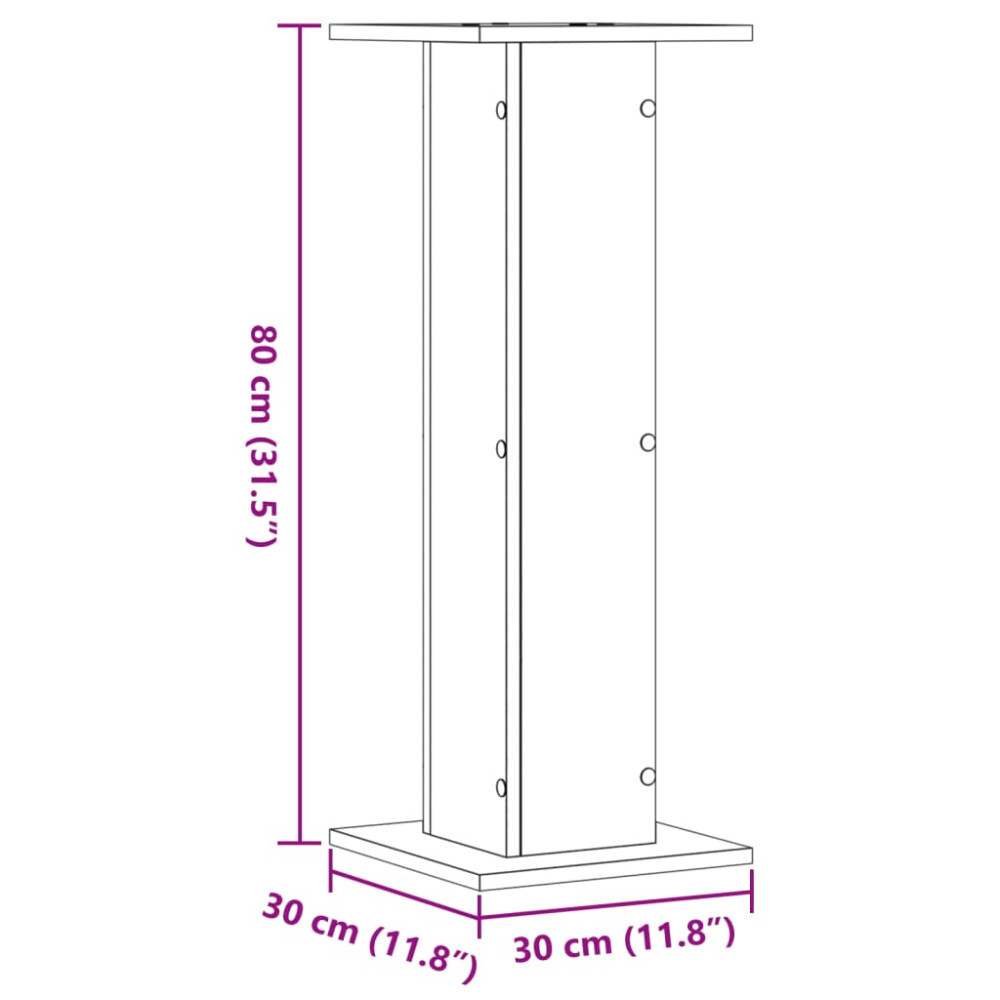 Produktbild för Högtalarställ 2 st ek 30x30x80 cm konstruerat trä