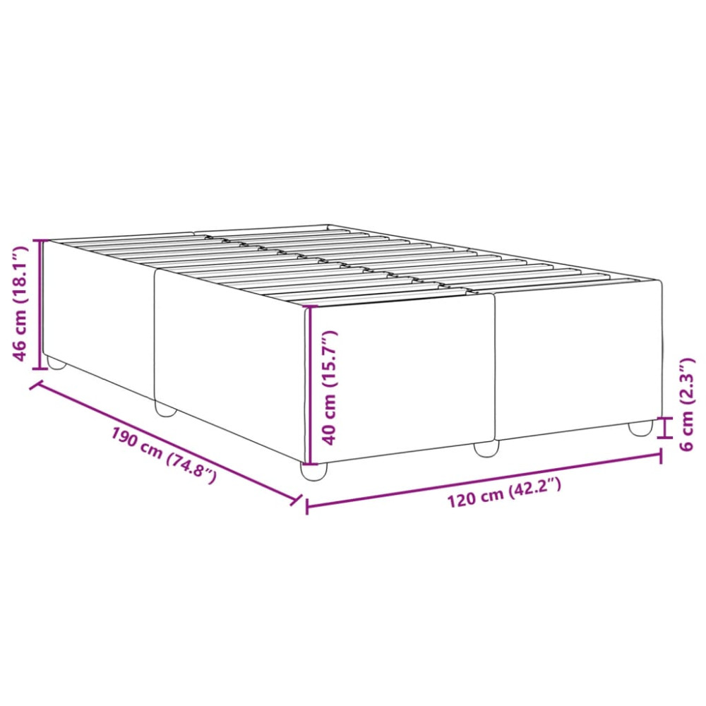 Produktbild för sängram utan madrass mörkbrun 120x190 cm tyg