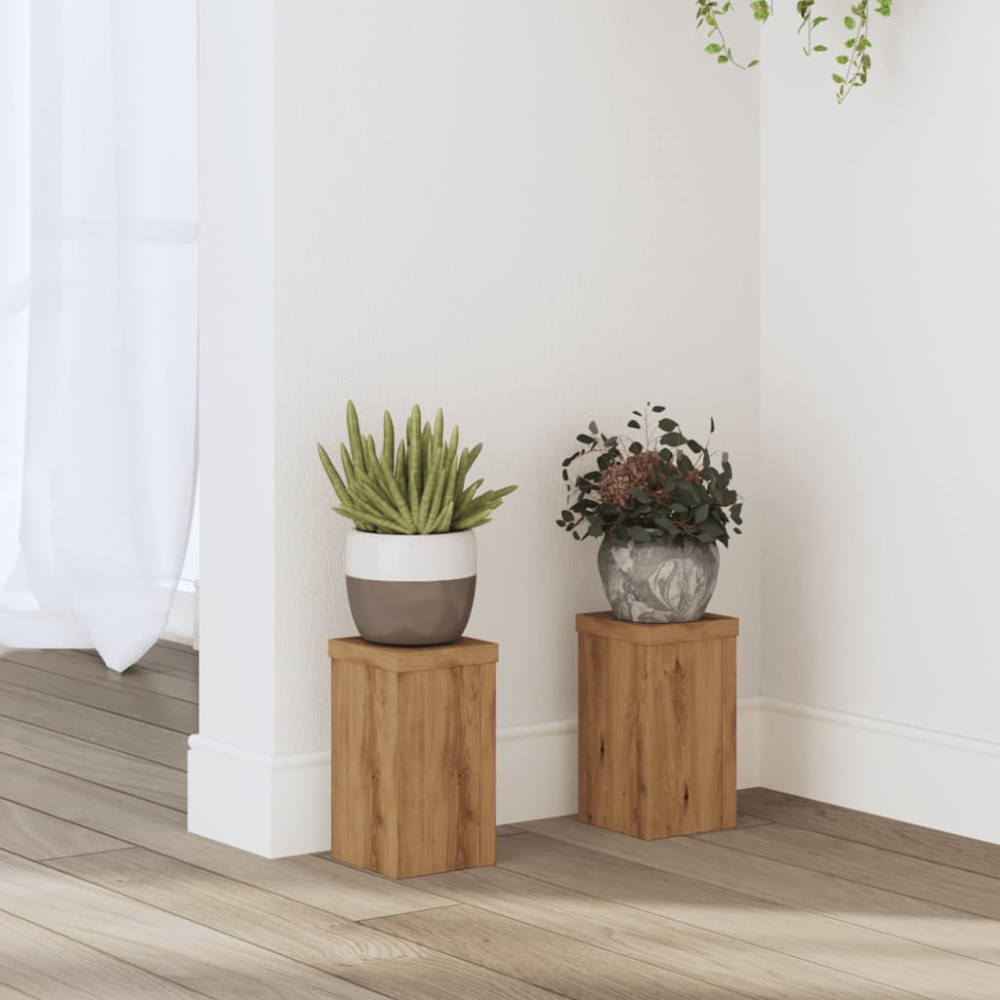 Produktbild för Växtställ 2 st ek 10x10x18 cm konstruerat trä