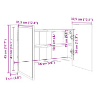 Produktbild för Spegelskåp med LED sonoma-ek 80x12x45 cm konstruerat trä