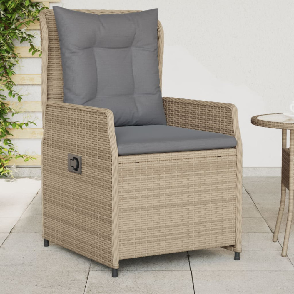 Produktbild för Justerbara trädgårdsstolar 2 st beige konstrotting