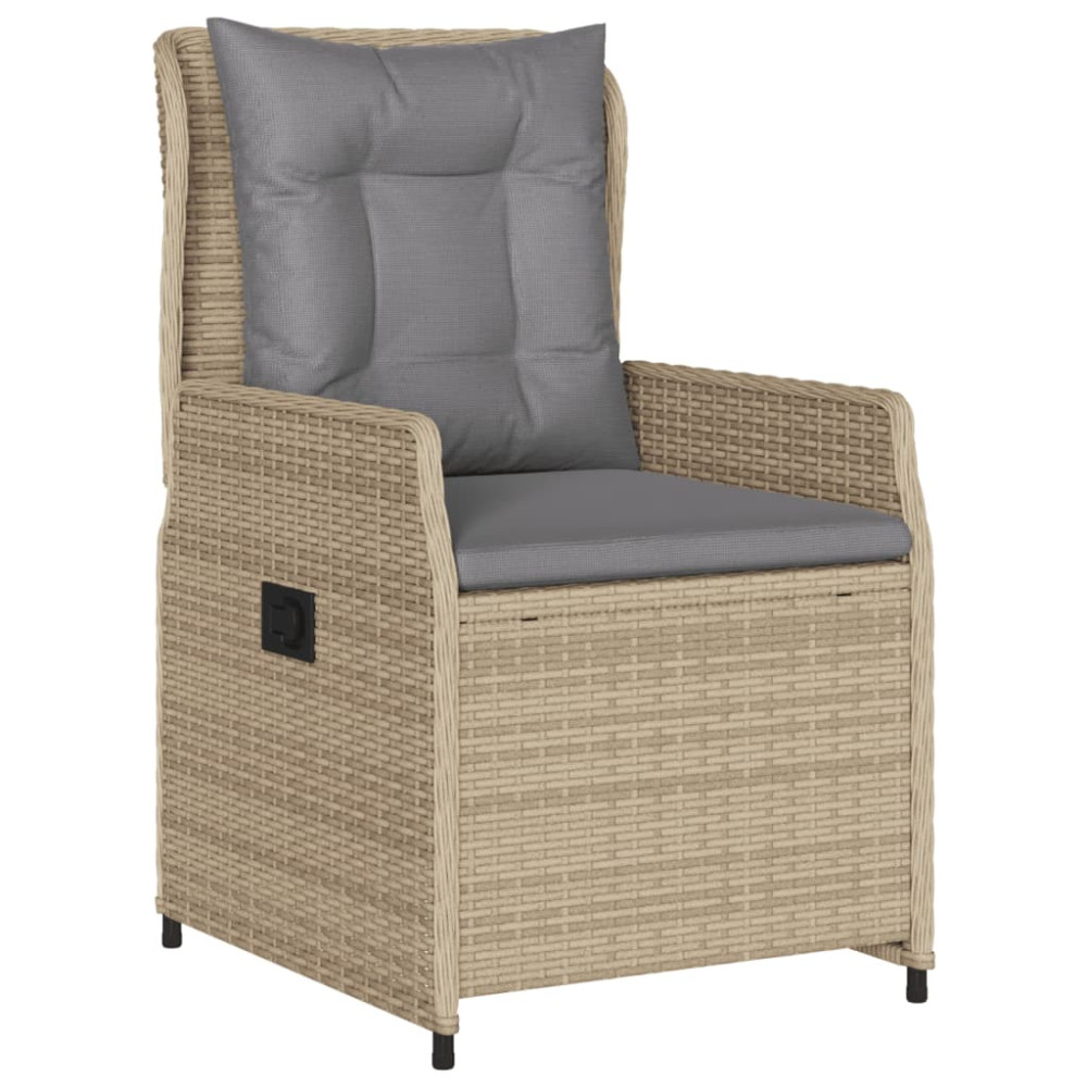 Produktbild för Justerbara trädgårdsstolar 2 st beige konstrotting