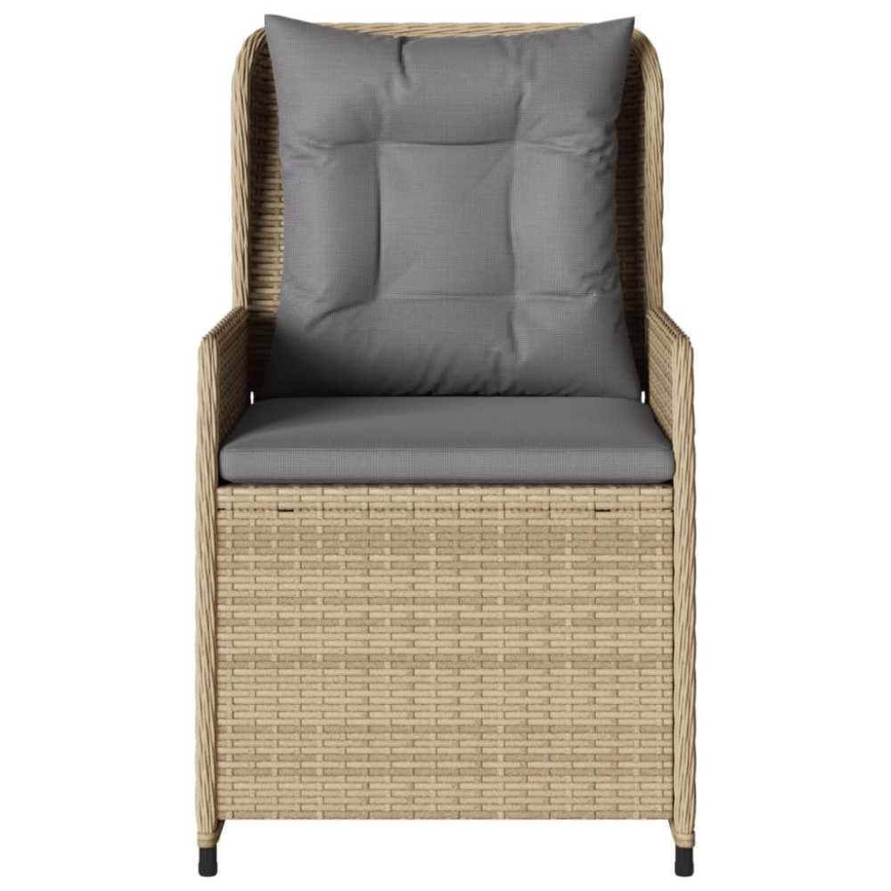 Produktbild för Justerbara trädgårdsstolar 2 st beige konstrotting