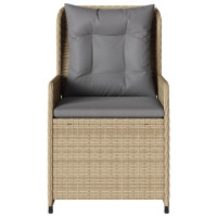 Produktbild för Justerbara trädgårdsstolar 2 st beige konstrotting