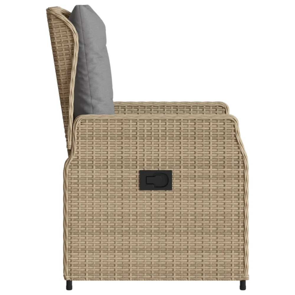 Produktbild för Justerbara trädgårdsstolar 2 st beige konstrotting