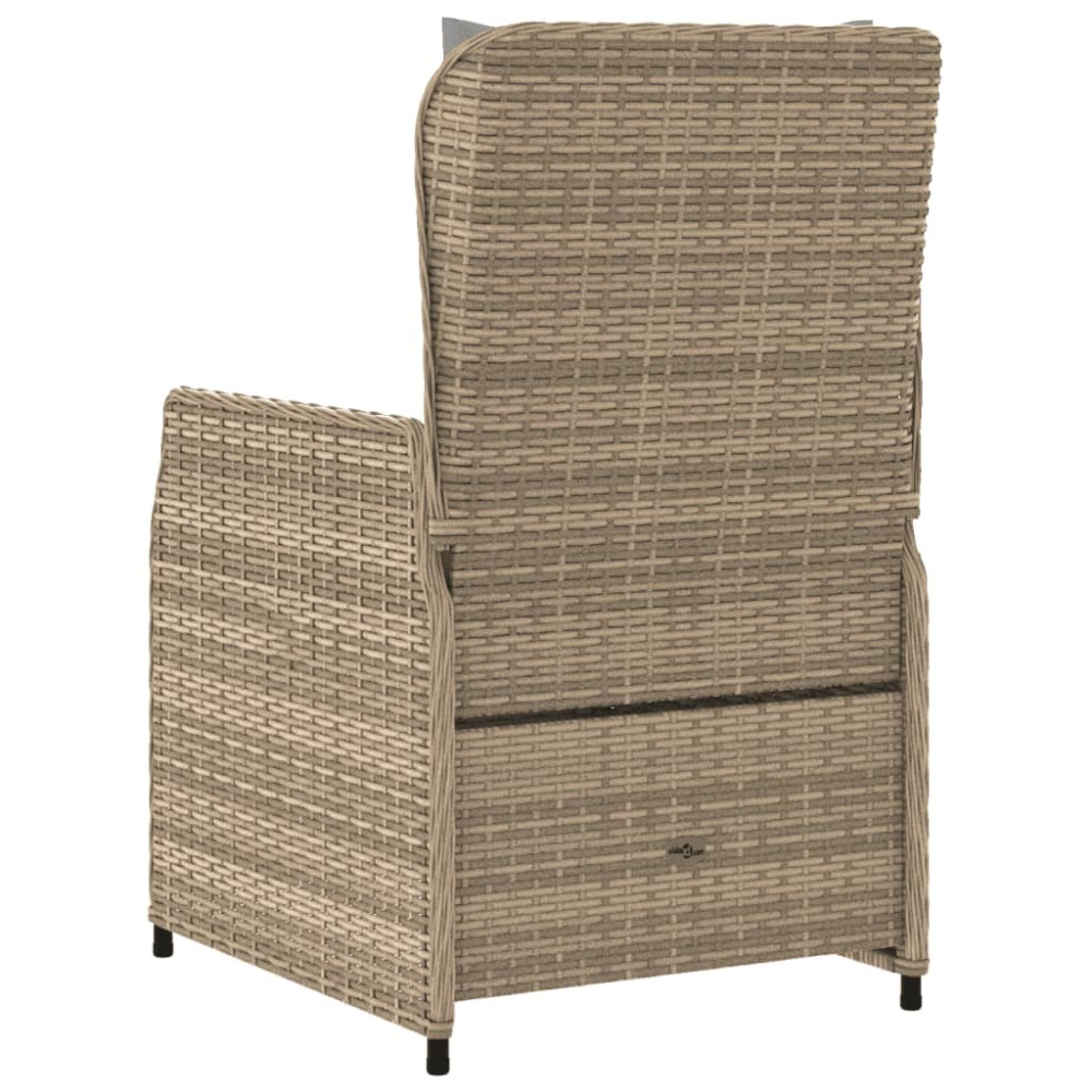 Produktbild för Justerbara trädgårdsstolar 2 st beige konstrotting
