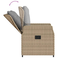 Produktbild för Justerbara trädgårdsstolar 2 st beige konstrotting