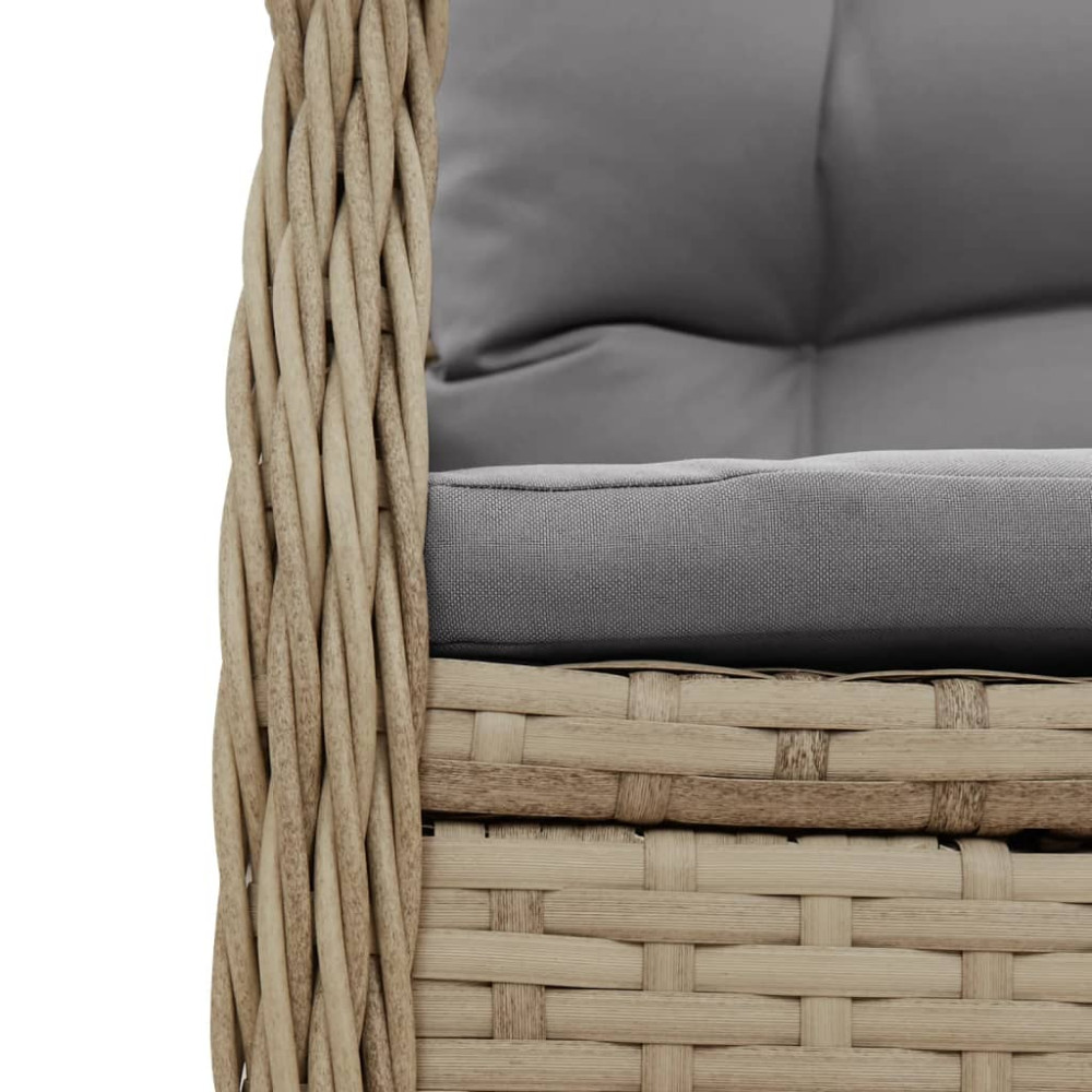 Produktbild för Justerbara trädgårdsstolar 2 st beige konstrotting