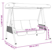 Produktbild för Hammock med justerbart tak brun stål