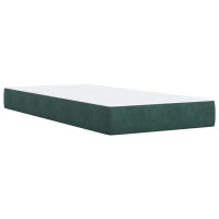 Produktbild för Ramsäng med madrass mörkgrön 90x190 cm sammet